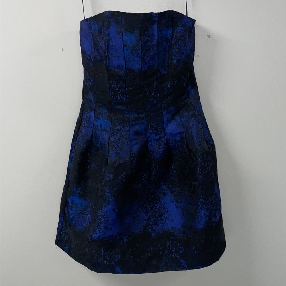 H&M Blue and Black Strapless Dress